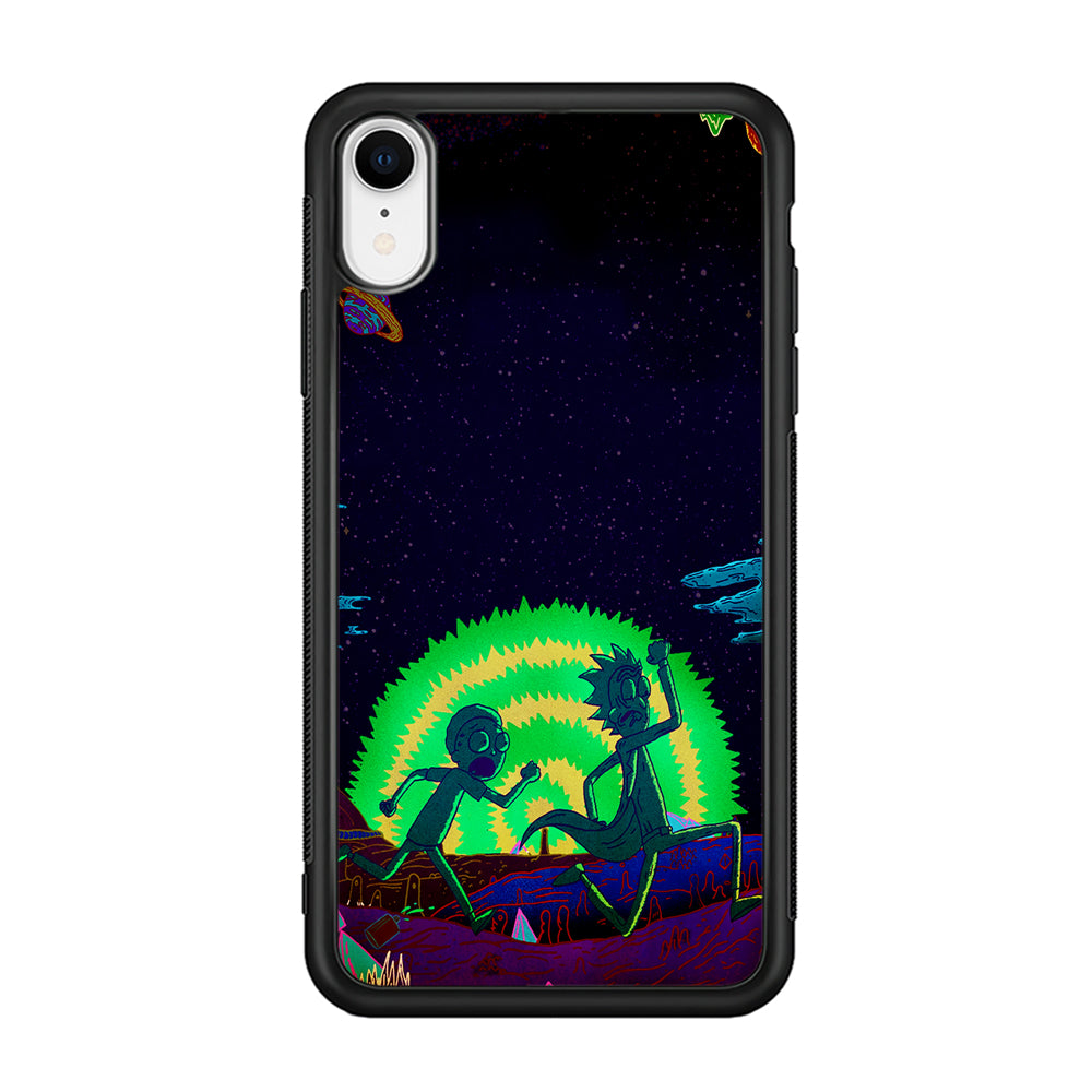 Rick and Morty Green Portal iPhone XR Case-Phone Case-Rubber Black (2D Case)-Altracase