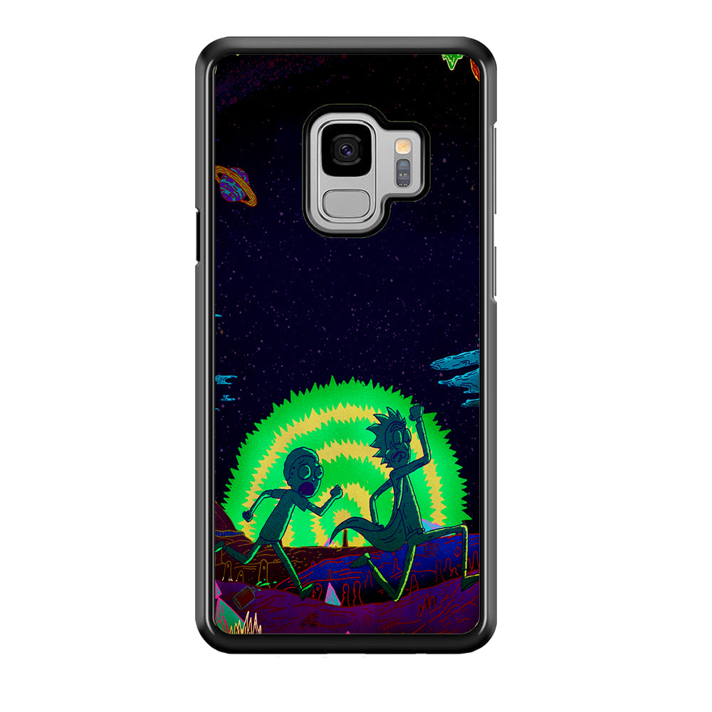 Rick and Morty Green Portal Samsung Galaxy S9 Case-Phone Case-Rubber Black (2D Case)-Altracase