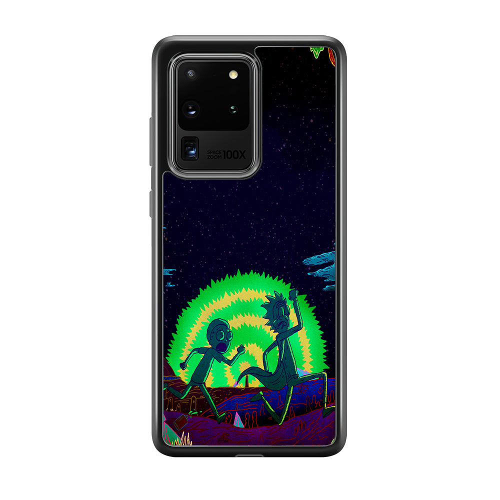 Rick and Morty Green Portal Samsung Galaxy S20 Ultra Case-Phone Case-Rubber Black (2D Case)-Altracase