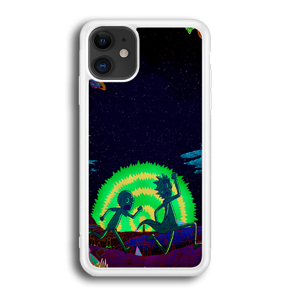 Rick and Morty Green Portal iPhone 12 Case-Phone Case-Rubber White (2D Case)-Altracase