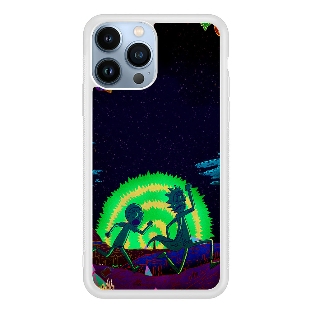 Rick and Morty Green Portal iPhone 15 Pro Max Case-Phone Case-Rubber White (2D Case)-Altracase