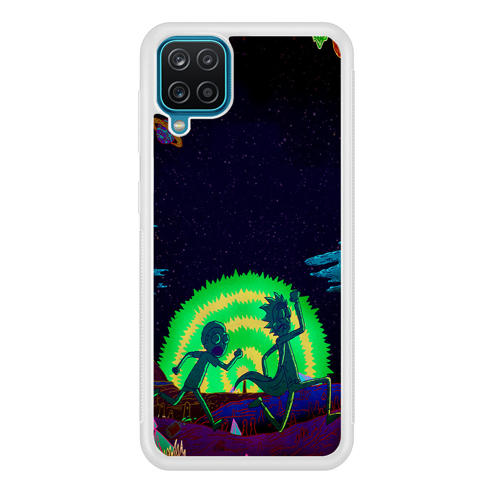 Rick and Morty Green Portal Samsung Galaxy A12 Case-Phone Case-Rubber White (2D Case)-Altracase