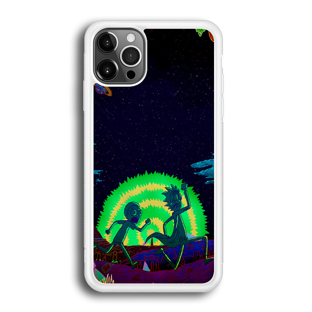 Rick and Morty Green Portal iPhone 12 Pro Case-Phone Case-Rubber White (2D Case)-Altracase