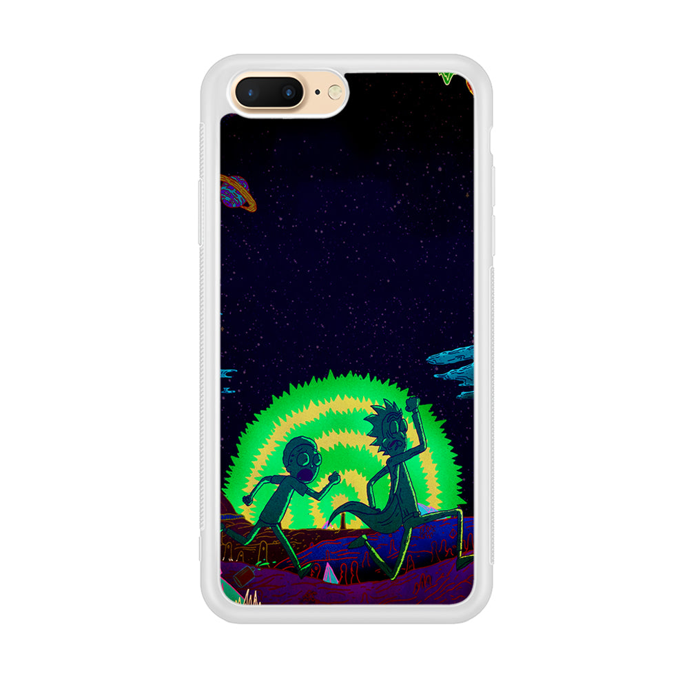 Rick and Morty Green Portal iPhone 8 Plus Case-Phone Case-Rubber White (2D Case)-Altracase