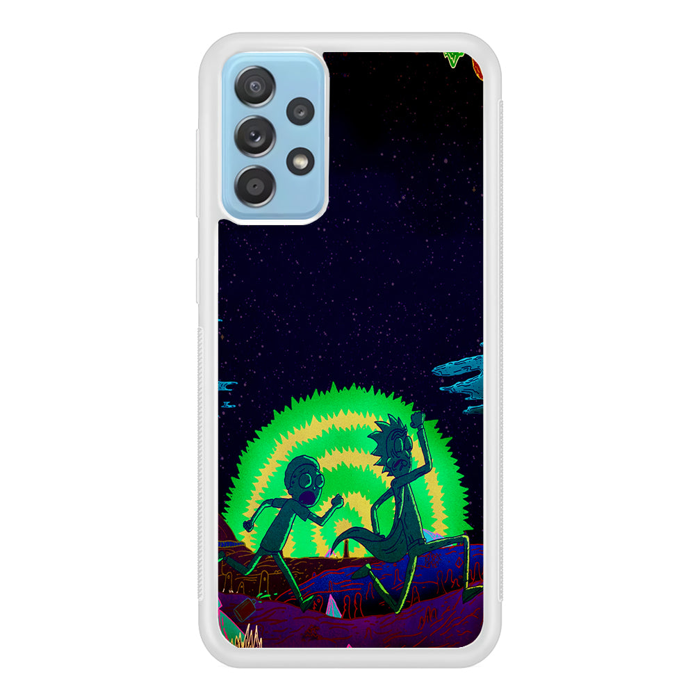 Rick and Morty Green Portal Samsung Galaxy A72 Case-Phone Case-Rubber White (2D Case)-Altracase