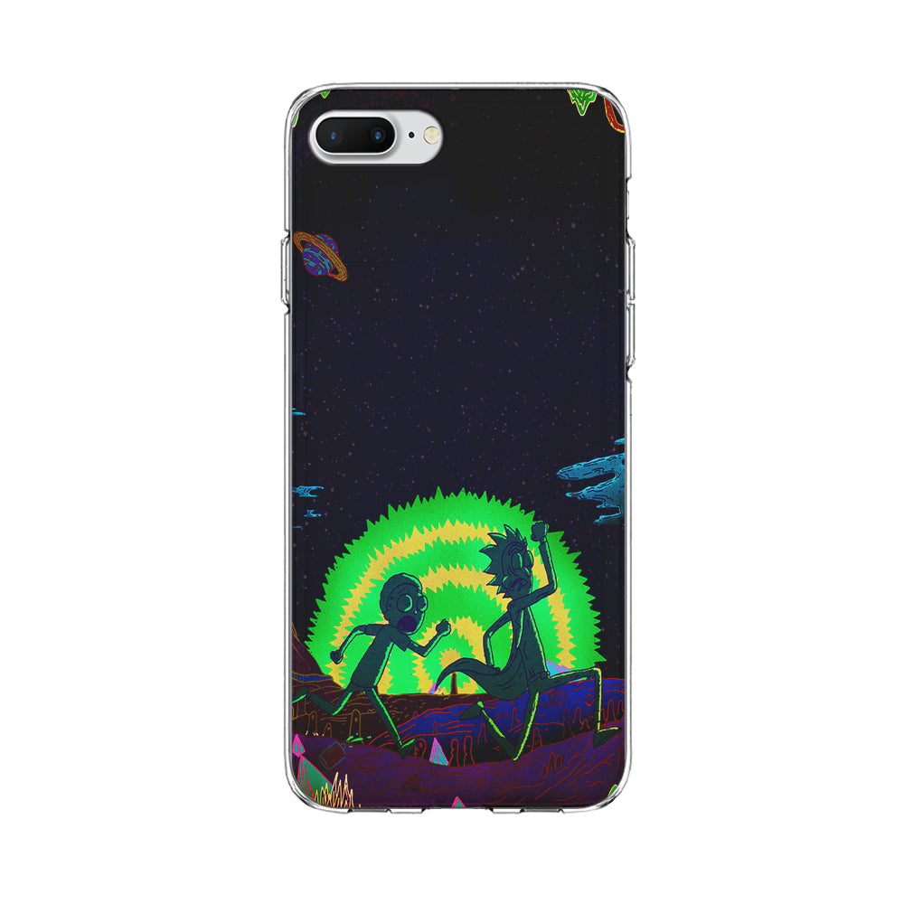 Rick and Morty Green Portal iPhone 8 Plus Case-Phone Case-Clear Soft Case-Altracase