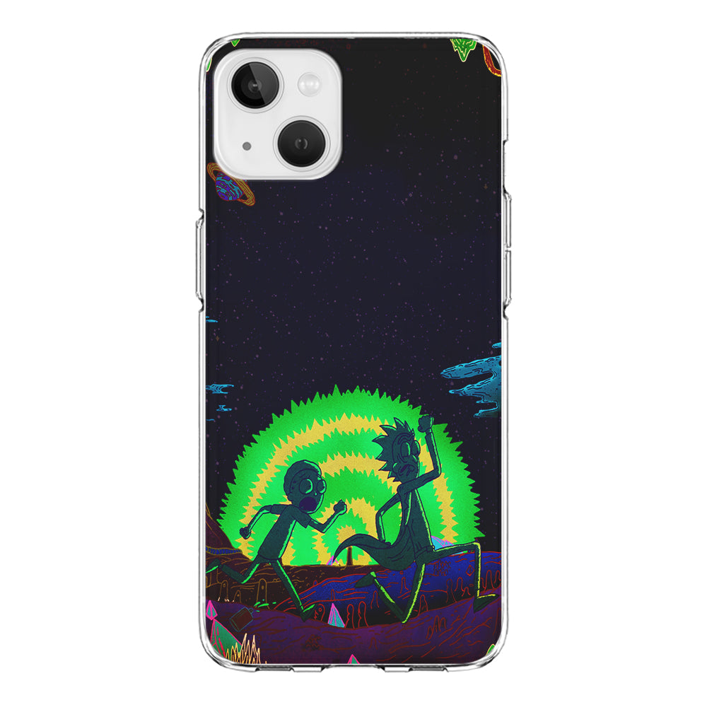 Rick and Morty Green Portal iPhone 13 Mini Case-Phone Case-Clear Soft Case-Altracase