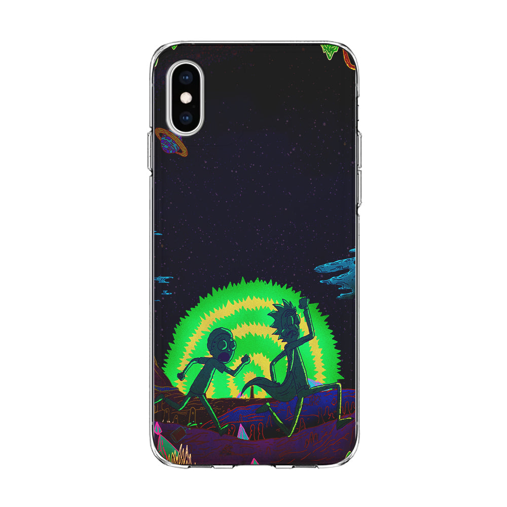 Rick and Morty Green Portal iPhone Xs Case-Phone Case-Clear Soft Case-Altracase