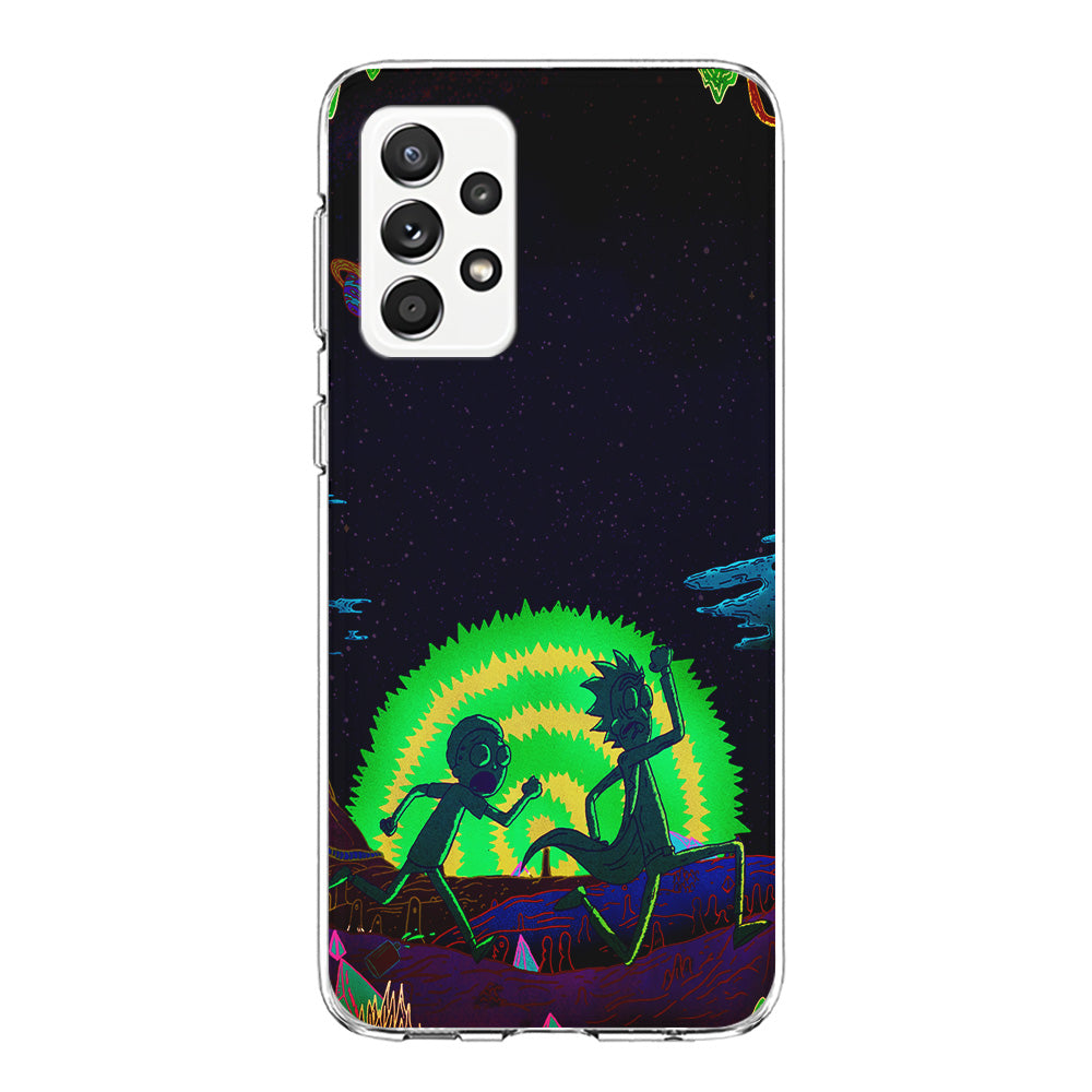 Rick and Morty Green Portal Samsung Galaxy A72 Case-Phone Case-Clear Soft Case-Altracase