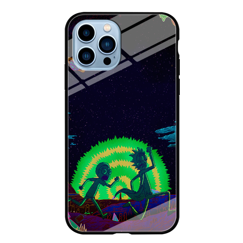 Rick and Morty Green Portal iPhone 14 Pro Case-Phone Case-Tempered Glass Case-Altracase