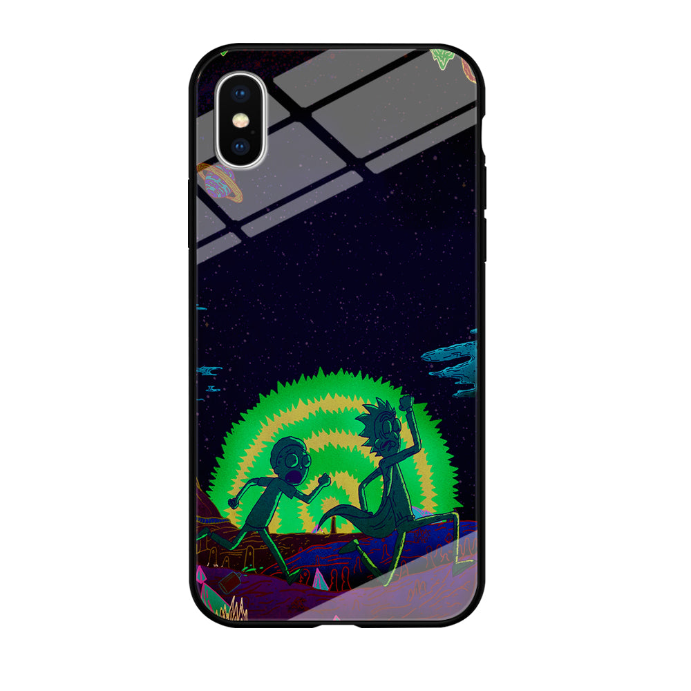 Rick and Morty Green Portal iPhone Xs Case-Phone Case-Tempered Glass Case-Altracase