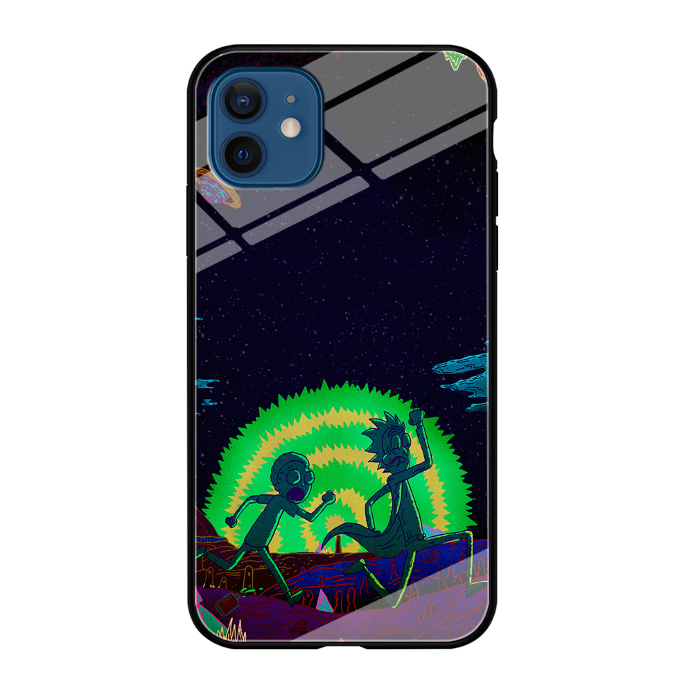Rick and Morty Green Portal iPhone 12 Case-Phone Case-Tempered Glass Case-Altracase
