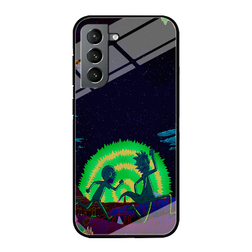 Rick and Morty Green Portal Samsung Galaxy S24 Case-Phone Case-Tempered Glass Case-Altracase