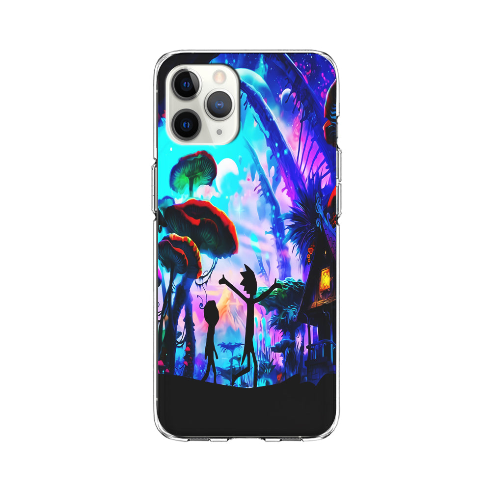 Rick and Morty Mushroom Forest iPhone 11 Pro Max Case-Phone Case-Clear Soft Case-Altracase