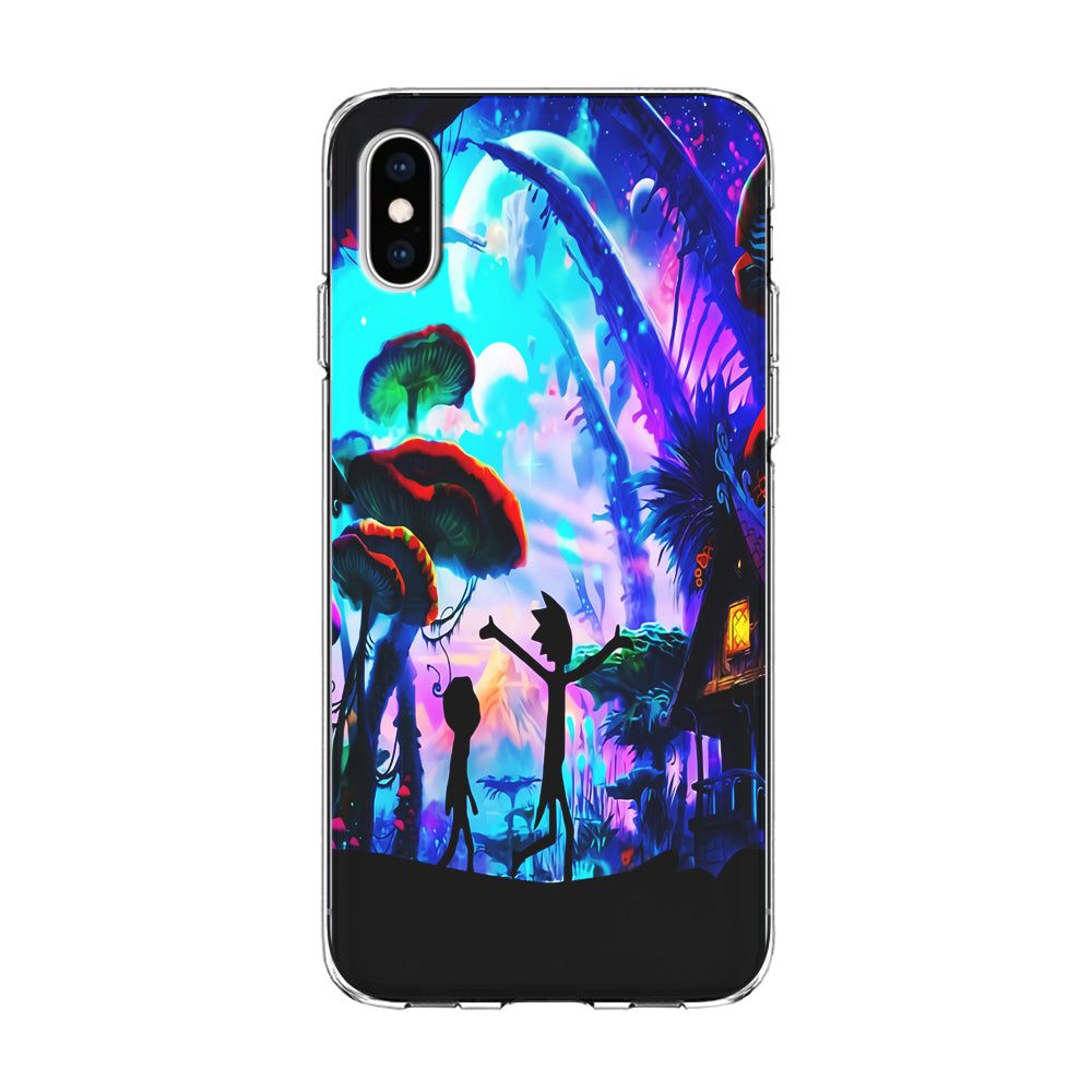Rick and Morty Mushroom Forest iPhone Xs Case-Phone Case-Clear Soft Case-Altracase