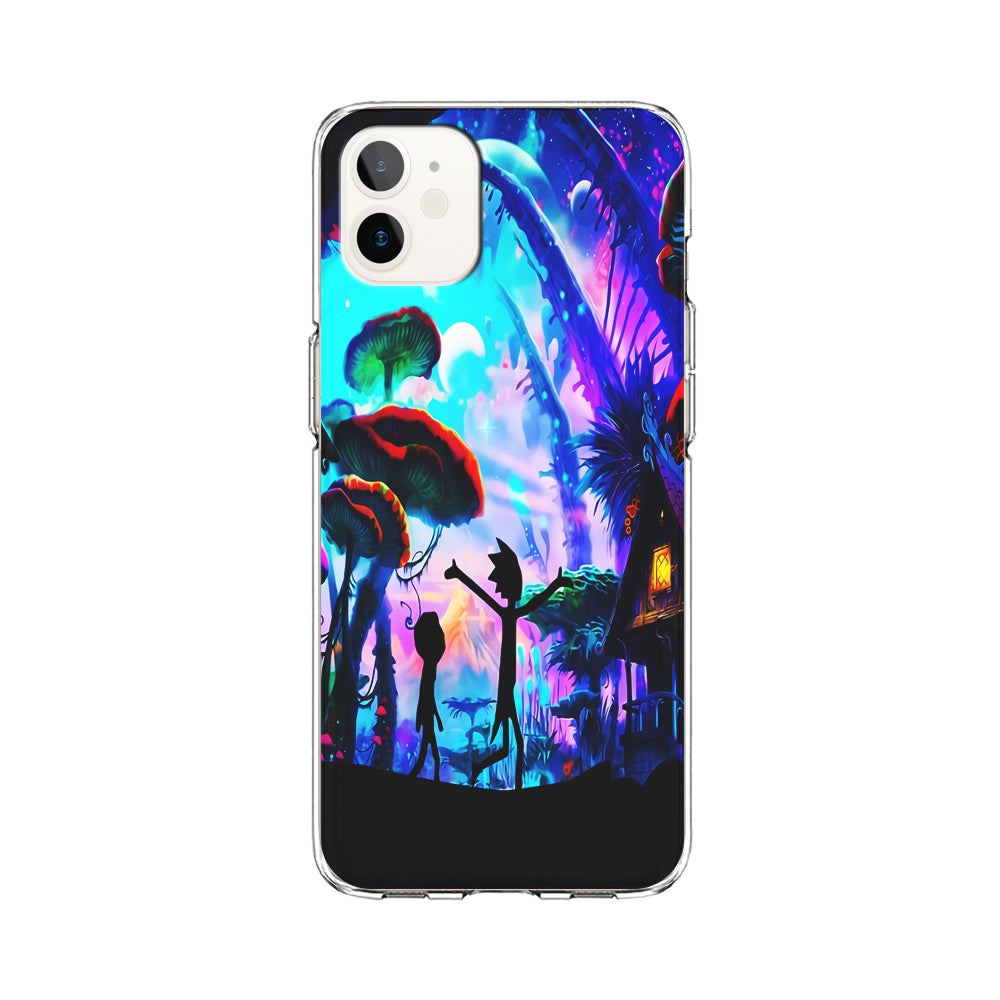 Rick and Morty Mushroom Forest iPhone 12 Case-Phone Case-Clear Soft Case-Altracase