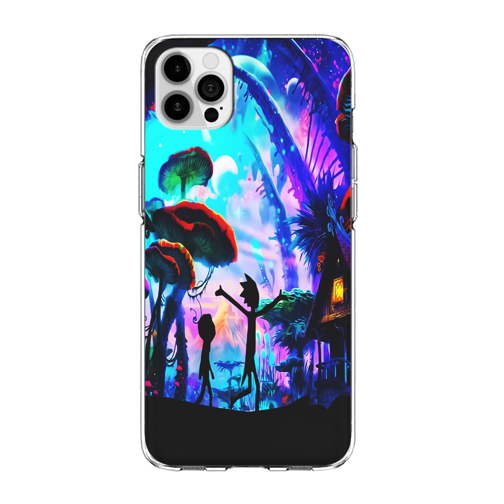 Rick and Morty Mushroom Forest iPhone 15 Pro Max Case-Phone Case-Clear Soft Case-Altracase