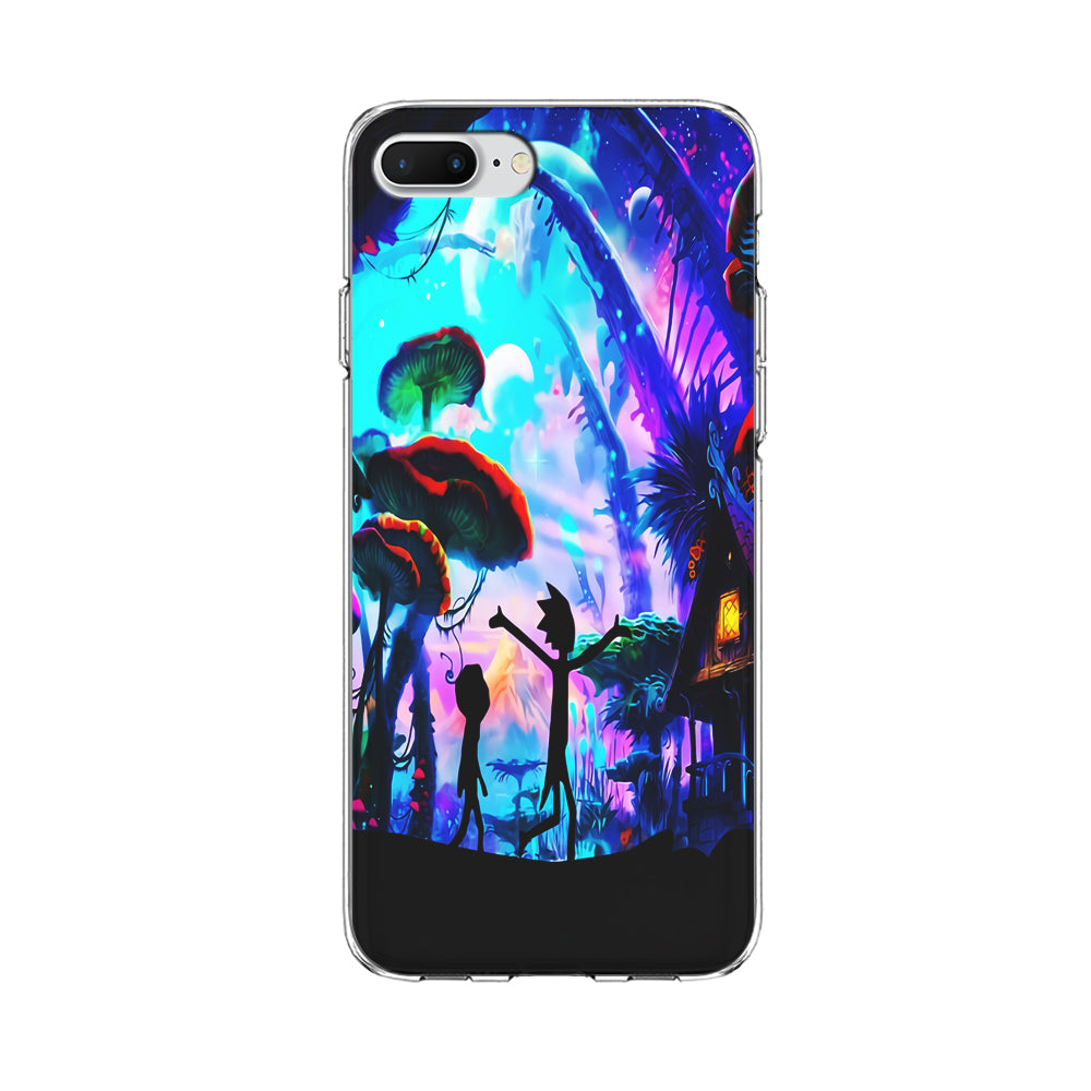 Rick and Morty Mushroom Forest iPhone 8 Plus Case-Phone Case-Clear Soft Case-Altracase
