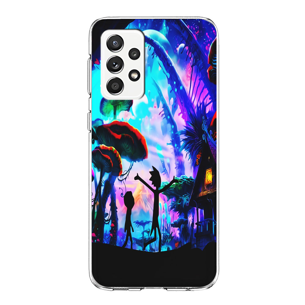 Rick and Morty Mushroom Forest Samsung Galaxy A72 Case-Phone Case-Clear Soft Case-Altracase