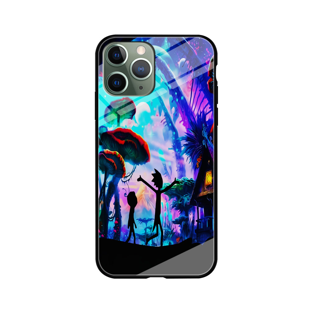 Rick and Morty Mushroom Forest iPhone 11 Pro Max Case-Phone Case-Tempered Glass Case-Altracase