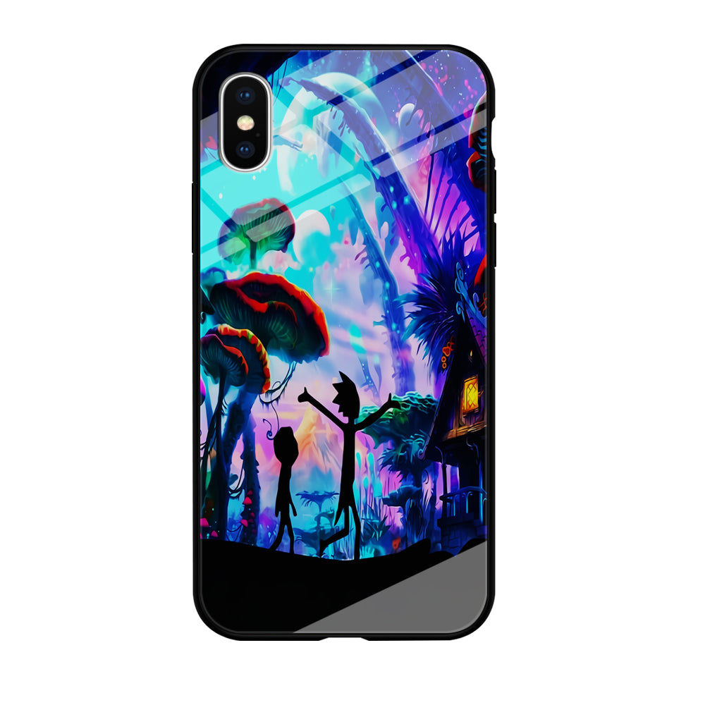 Rick and Morty Mushroom Forest iPhone Xs Case-Phone Case-Tempered Glass Case-Altracase