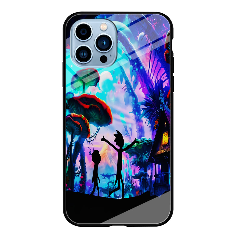 Rick and Morty Mushroom Forest iPhone 14 Pro Max Case-Phone Case-Tempered Glass Case-Altracase