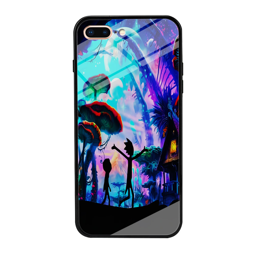 Rick and Morty Mushroom Forest iPhone 8 Plus Case-Phone Case-Tempered Glass Case-Altracase