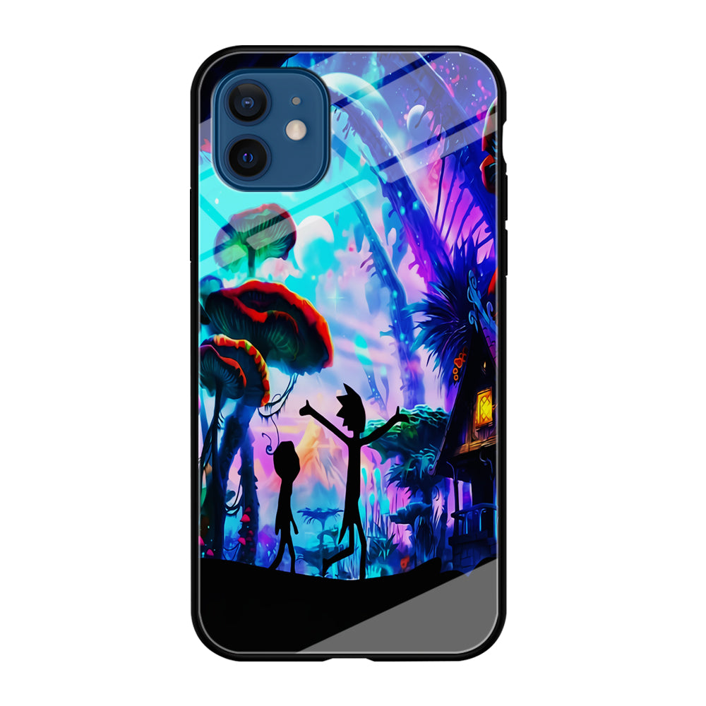 Rick and Morty Mushroom Forest iPhone 12 Case-Phone Case-Tempered Glass Case-Altracase