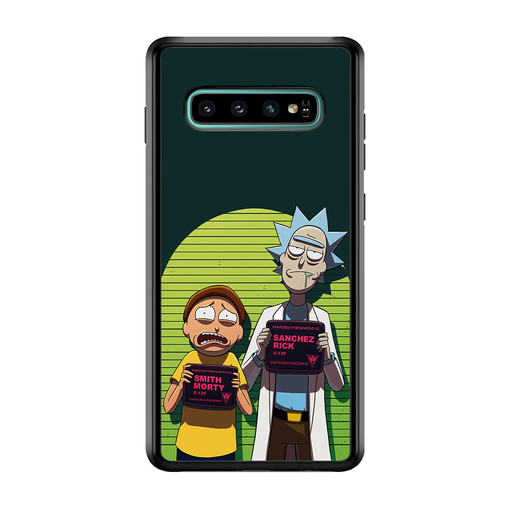 Rick and Morty Prisoner Samsung Galaxy S10 Case-Phone Case-Rubber Black (2D Case)-Altracase