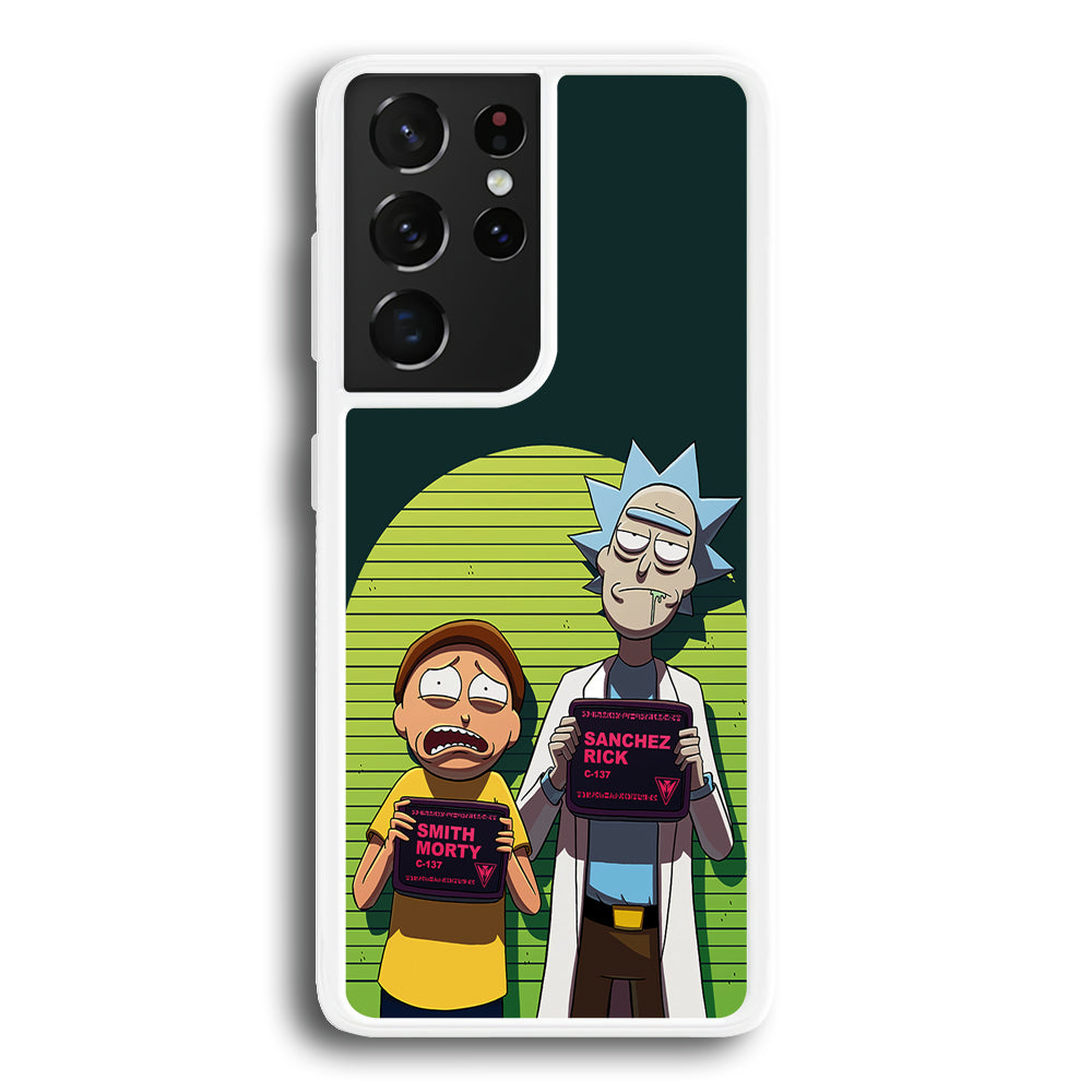 Rick and Morty Prisoner Samsung Galaxy S21 Ultra Case-Phone Case-Rubber White (2D Case)-Altracase