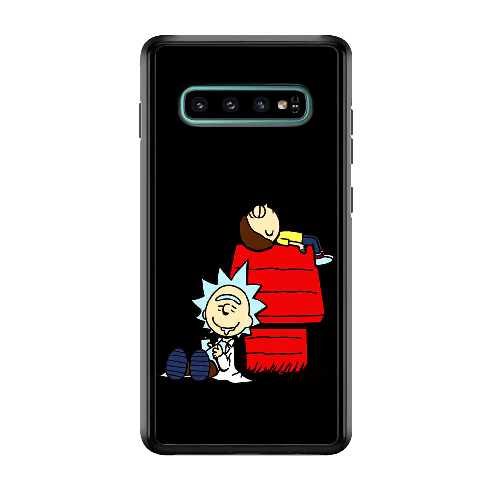 Rick and Morty Snoopy House Samsung Galaxy S10 Case-Phone Case-Rubber Black (2D Case)-Altracase