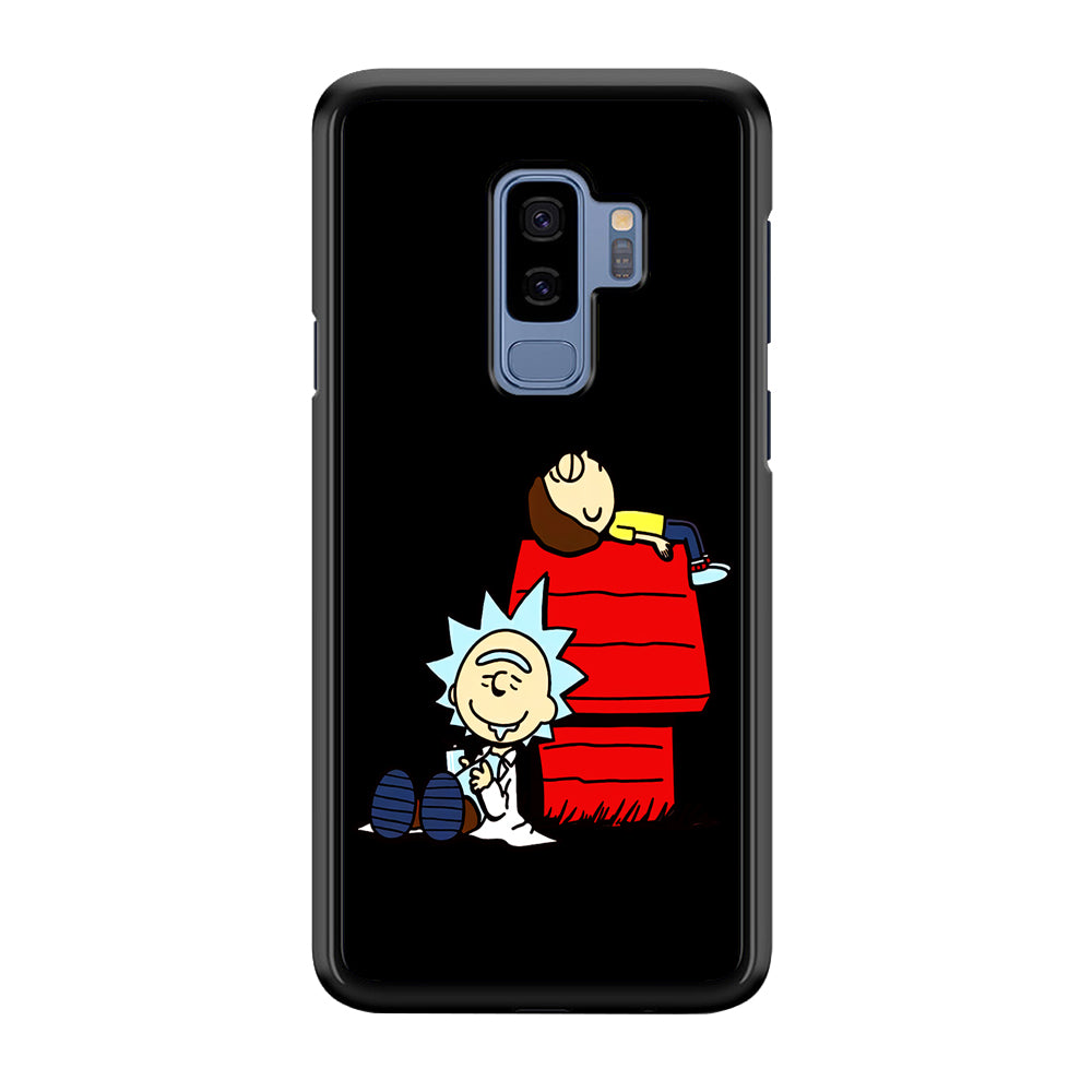 Rick and Morty Snoopy House Samsung Galaxy S9 Plus Case-Phone Case-Rubber Black (2D Case)-Altracase