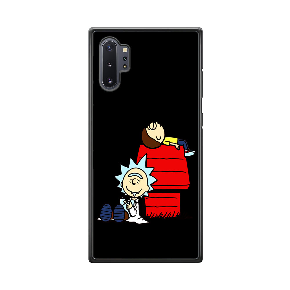 Rick and Morty Snoopy House Samsung Galaxy Note 10 Plus Case-Phone Case-Rubber Black (2D Case)-Altracase