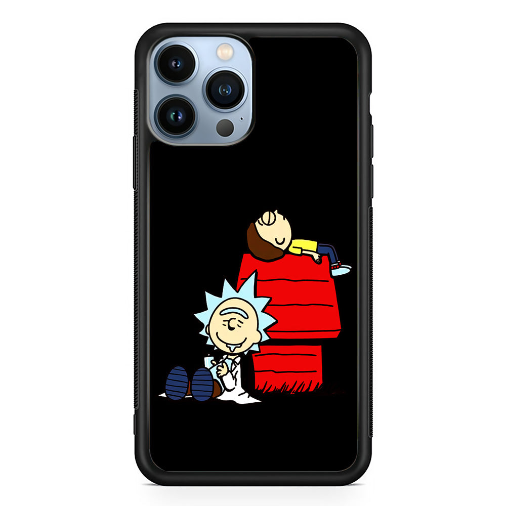 Rick and Morty Snoopy House iPhone 15 Pro Max Case-Phone Case-Rubber Black (2D Case)-Altracase