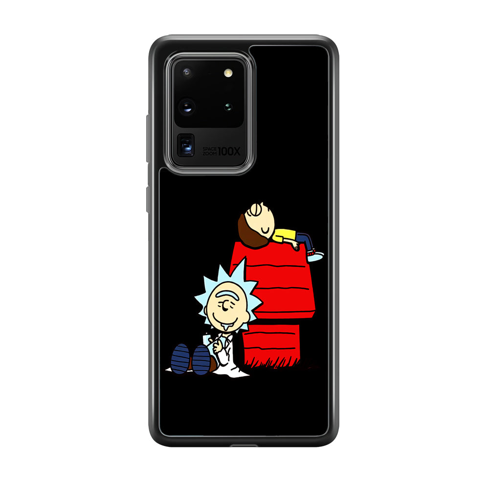 Rick and Morty Snoopy House Samsung Galaxy S20 Ultra Case-Phone Case-Rubber Black (2D Case)-Altracase