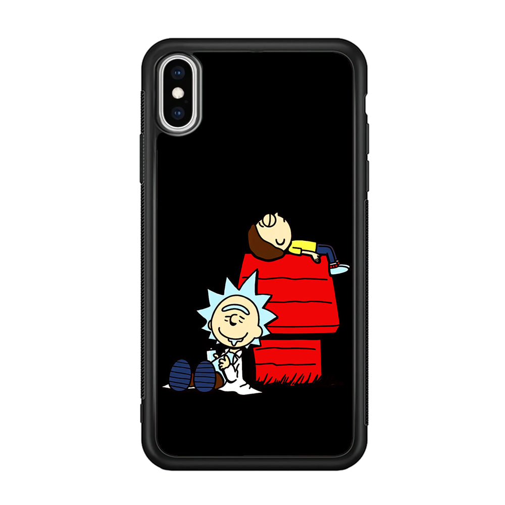 Rick and Morty Snoopy House iPhone Xs Case-Phone Case-Rubber Black (2D Case)-Altracase