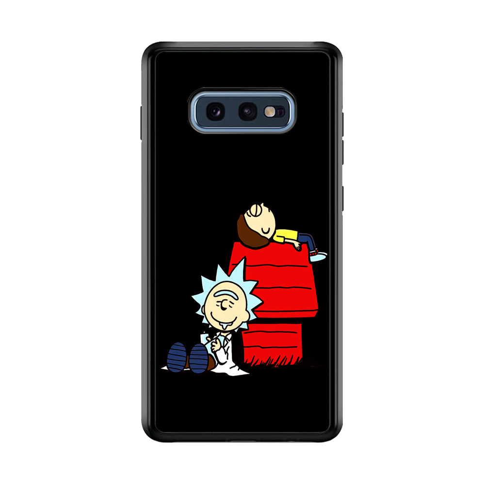 Rick and Morty Snoopy House Samsung Galaxy S10E Case-Phone Case-Rubber Black (2D Case)-Altracase