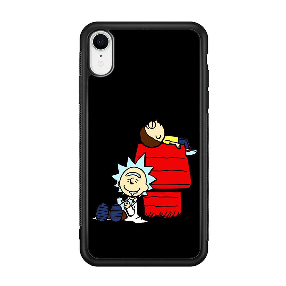 Rick and Morty Snoopy House iPhone XR Case-Phone Case-Rubber Black (2D Case)-Altracase
