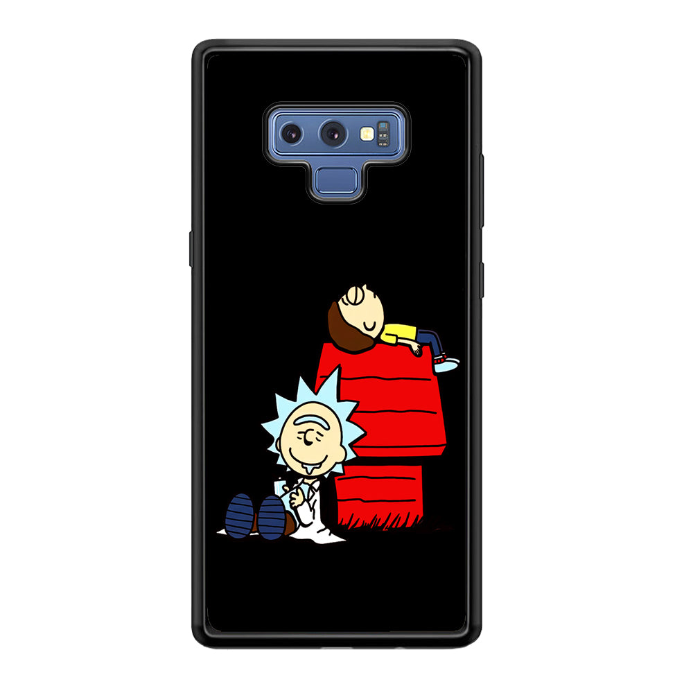 Rick and Morty Snoopy House Samsung Galaxy Note 9 Case-Phone Case-Rubber Black (2D Case)-Altracase