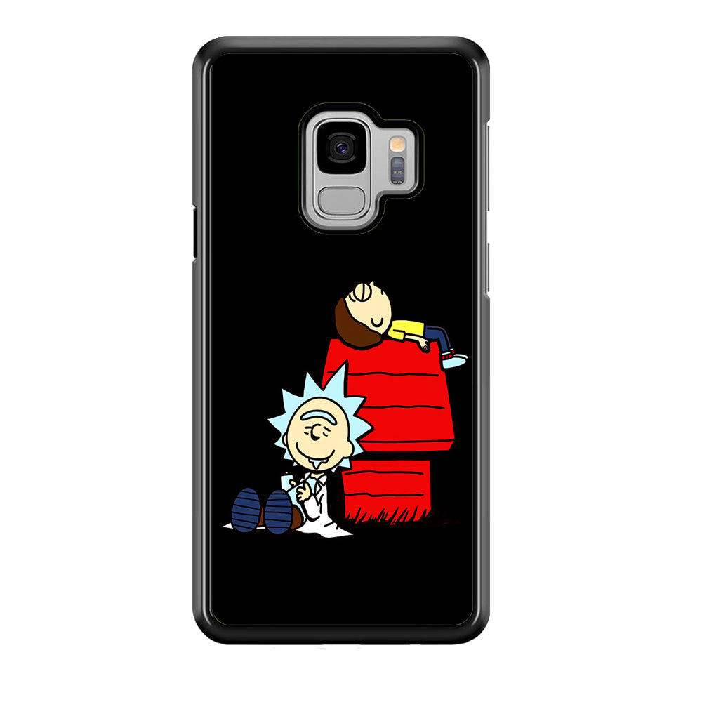 Rick and Morty Snoopy House Samsung Galaxy S9 Case-Phone Case-Rubber Black (2D Case)-Altracase