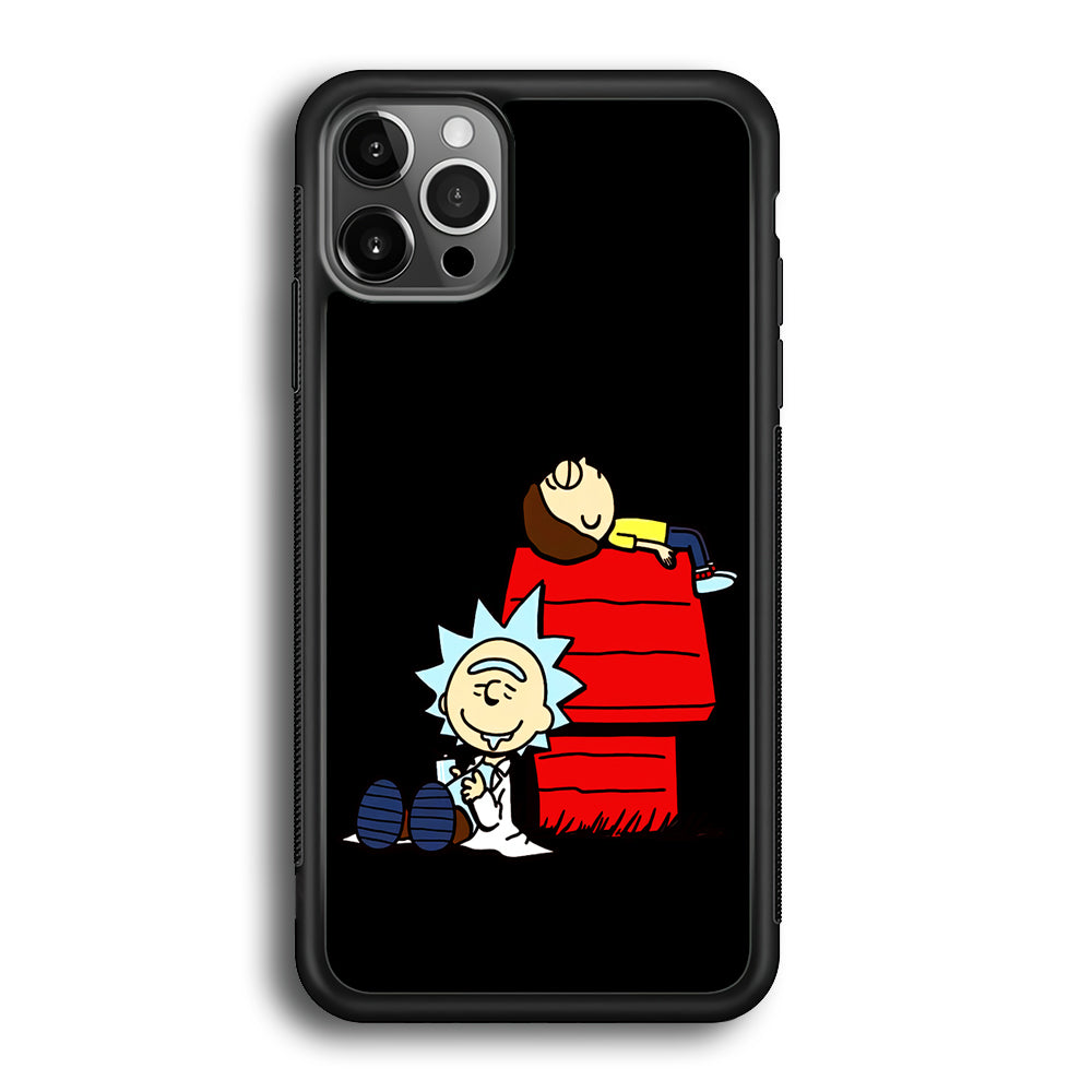 Rick and Morty Snoopy House iPhone 12 Pro Max Case-Phone Case-Rubber Black (2D Case)-Altracase
