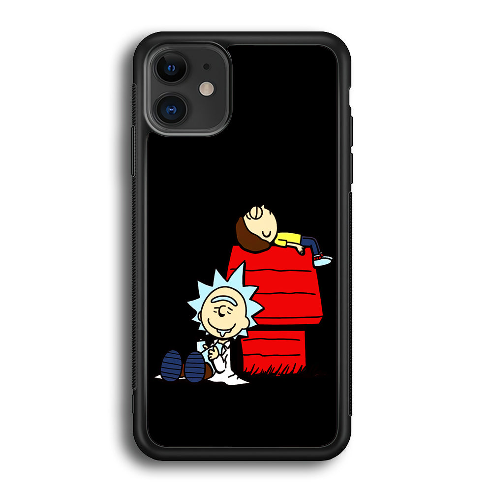 Rick and Morty Snoopy House iPhone 12 Case-Phone Case-Rubber Black (2D Case)-Altracase