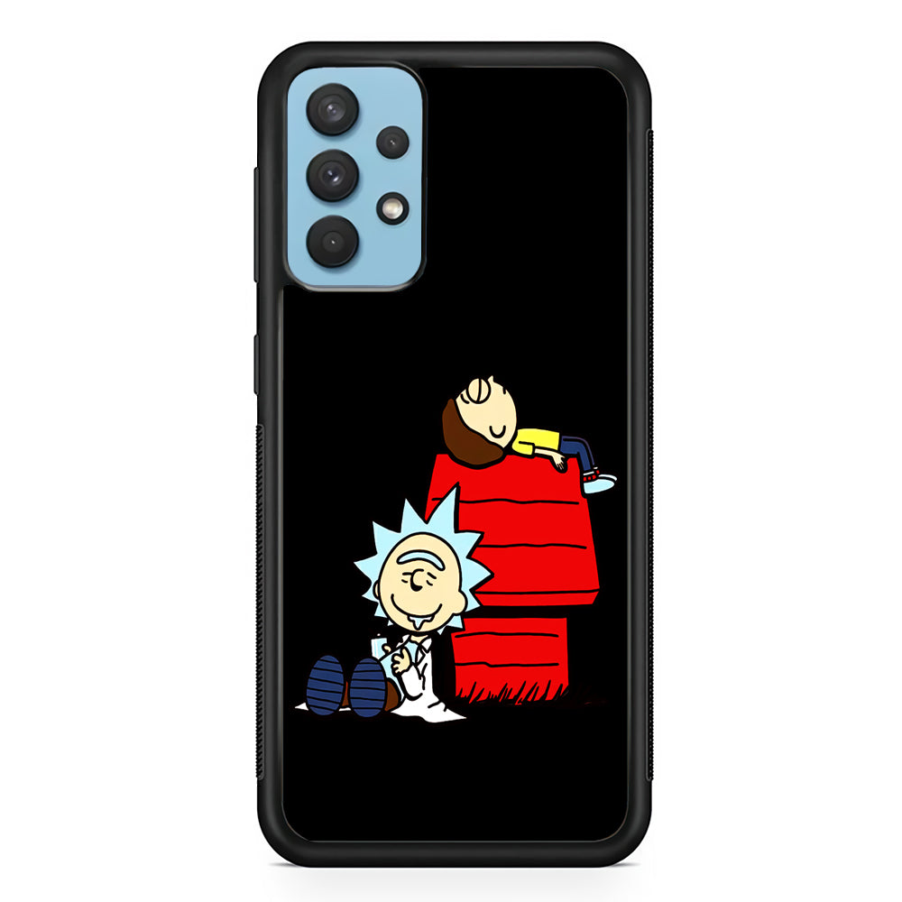 Rick and Morty Snoopy House Samsung Galaxy A32 Case-Phone Case-Rubber Black (2D Case)-Altracase