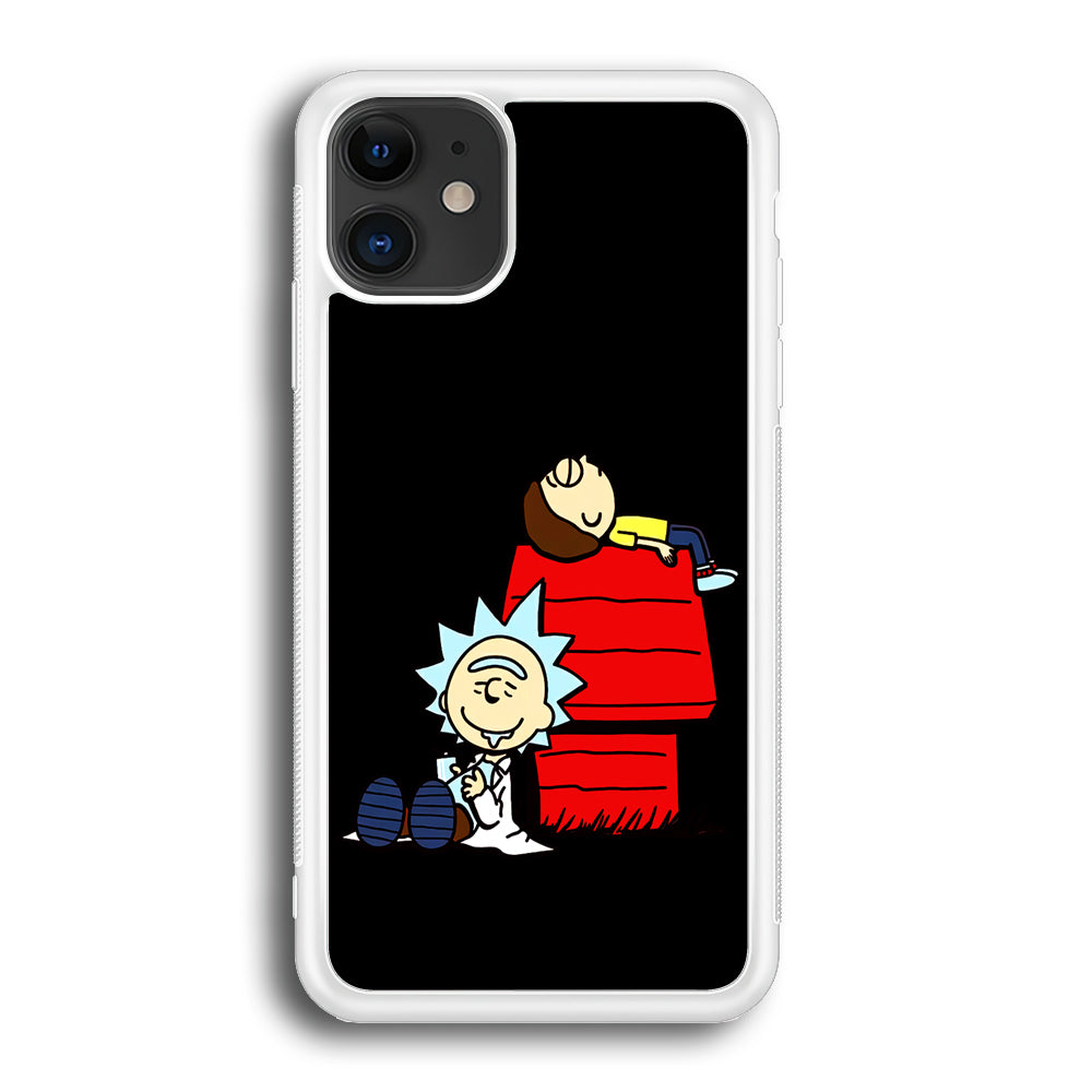Rick and Morty Snoopy House iPhone 12 Case-Phone Case-Rubber White (2D Case)-Altracase