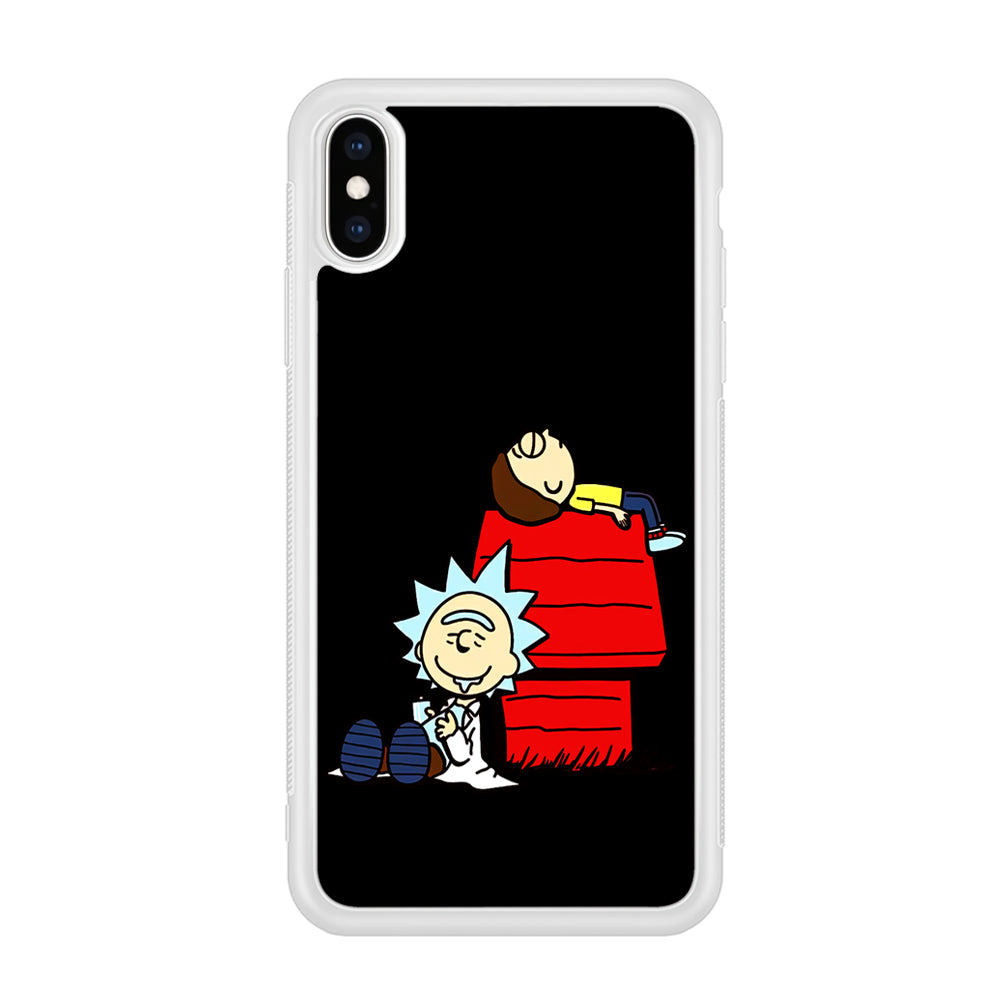Rick and Morty Snoopy House iPhone Xs Case-Phone Case-Rubber White (2D Case)-Altracase