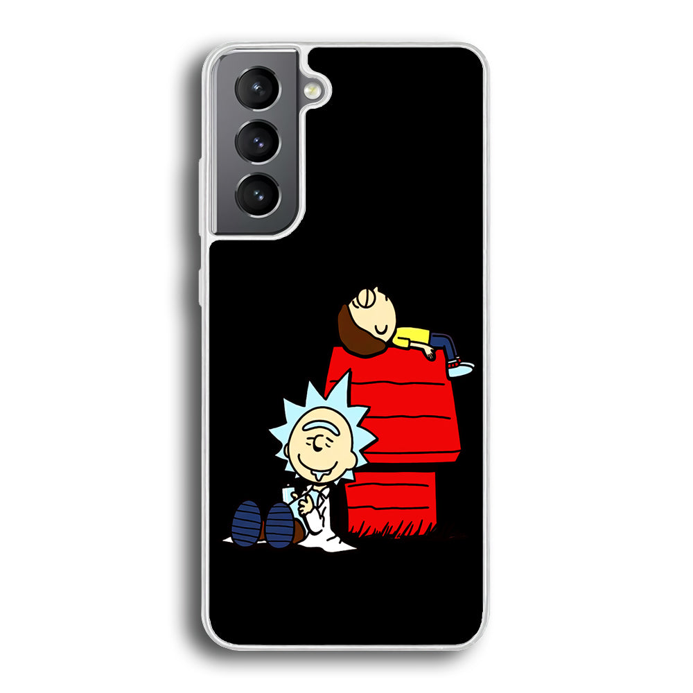 Rick and Morty Snoopy House Samsung Galaxy S23 Plus Case-Phone Case-Rubber White (2D Case)-Altracase