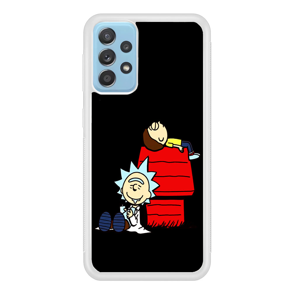 Rick and Morty Snoopy House Samsung Galaxy A52 Case-Phone Case-Rubber White (2D Case)-Altracase