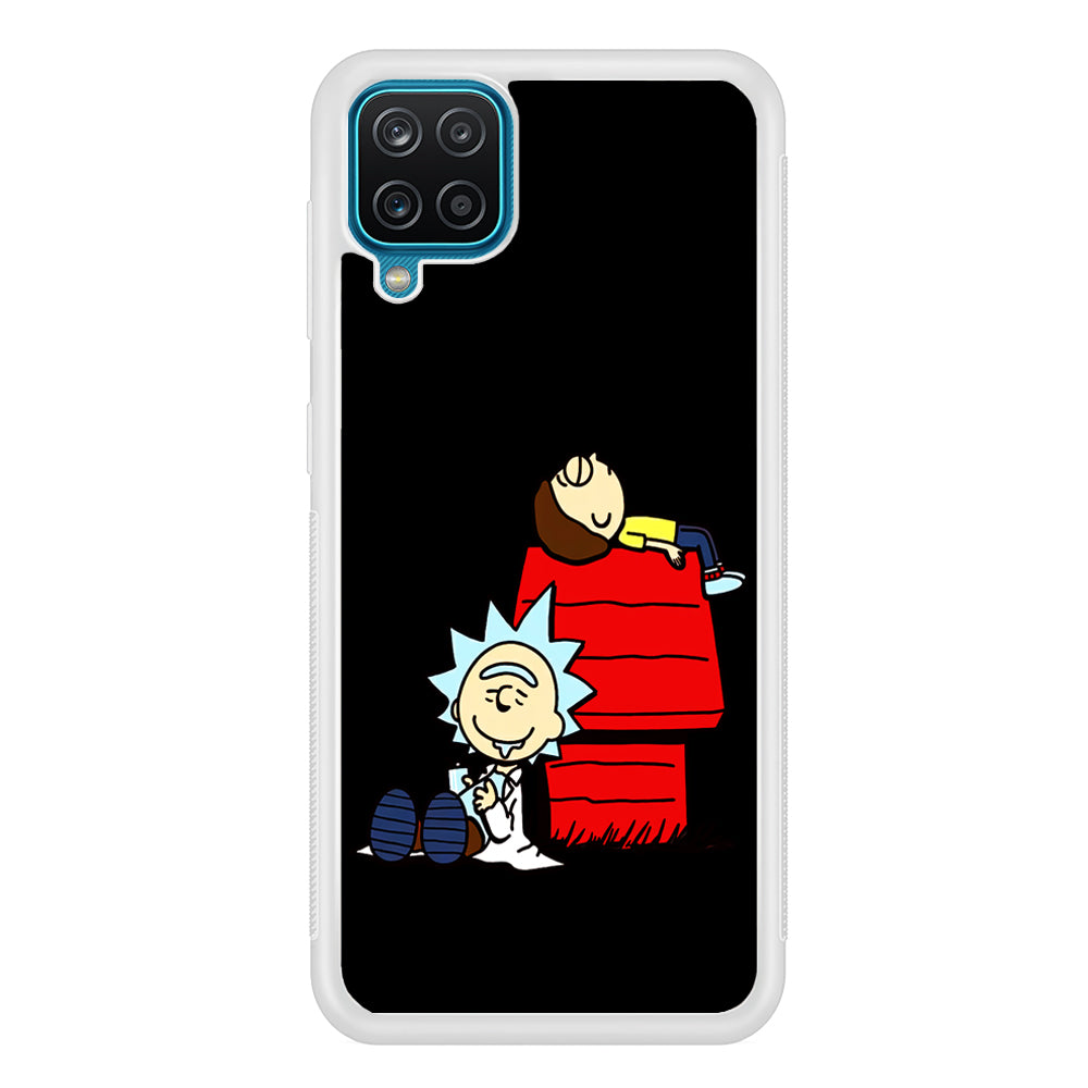Rick and Morty Snoopy House Samsung Galaxy A12 Case-Phone Case-Rubber White (2D Case)-Altracase