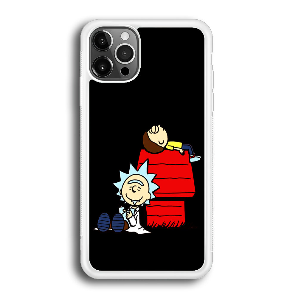 Rick and Morty Snoopy House iPhone 12 Pro Max Case-Phone Case-Rubber White (2D Case)-Altracase