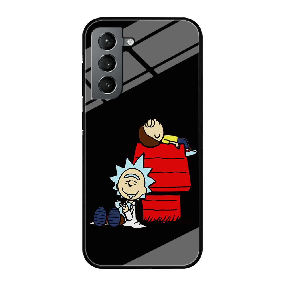 Rick and Morty Snoopy House Samsung Galaxy S24 Case-Phone Case-Tempered Glass Case-Altracase
